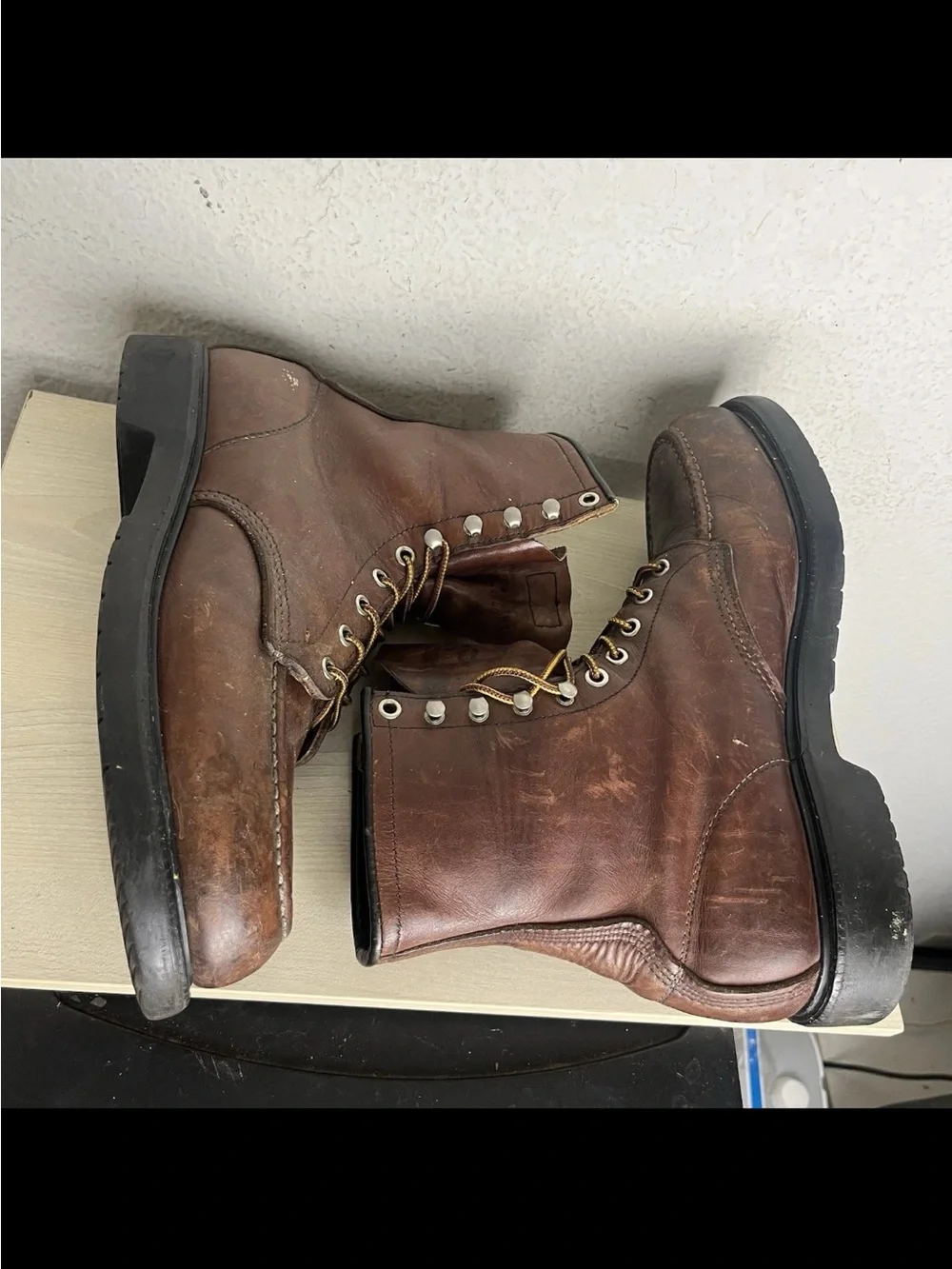 Red Wing Size 11B Moc Steel Toe Work Boots 4440 Men's Brown Leather Vintage